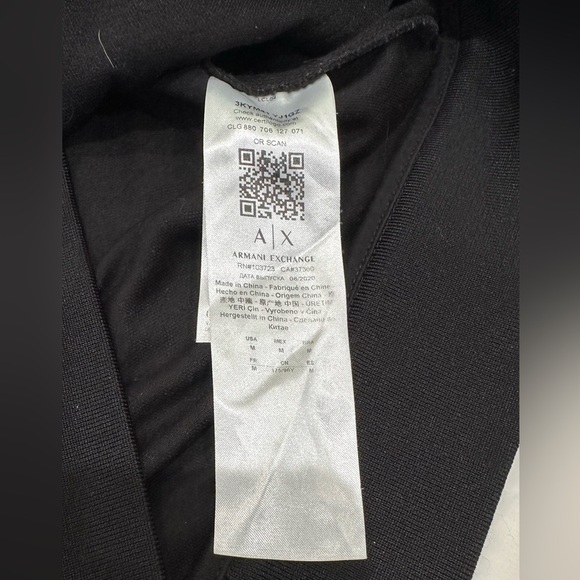 Authentic Unisex Armani Exchange Black and Gold Zip Up Sweater with Logo - Picture 12 of 16